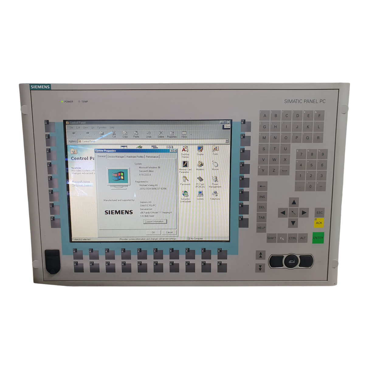 WEINIG Unimat Hydromat Unicontrol Siemens Simatic Panel PC 670 | Art.-Nr. 6AV7723-1AA40-0AC0 (panel pc))