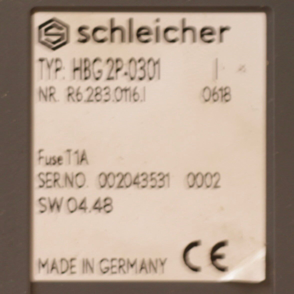 Schleicher HBG 2P 0301 Display Folientastatur Bedienfeld Handbediengerät Art Nr. HBG 2P 0301