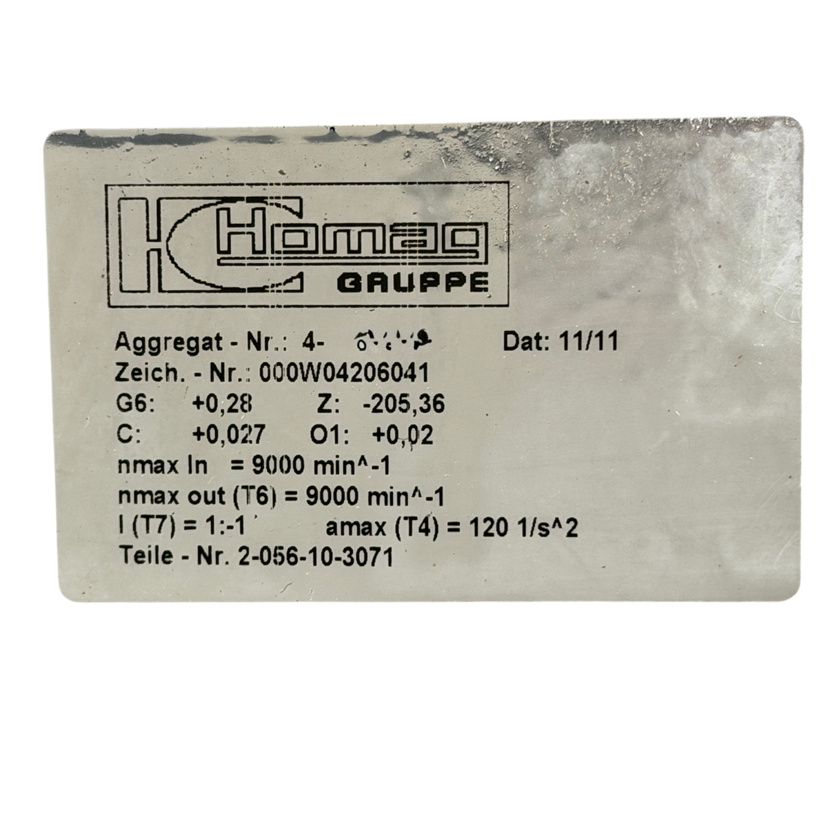 HOMAG Säge Wechselaggregat Adapteraggregat Art.-Nr. 2-056-10-3071 (saw unit adapter)