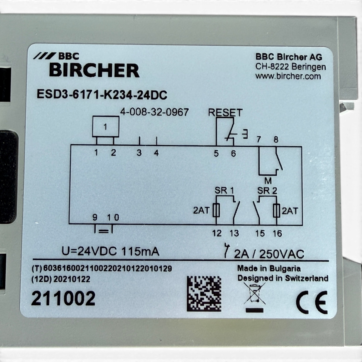Bircher Reglomat Sicherheitsrelais ESD3-6171-K234 Art.-Nr. 6171-K234 HOMAG Nummer 4-008-32-0967
