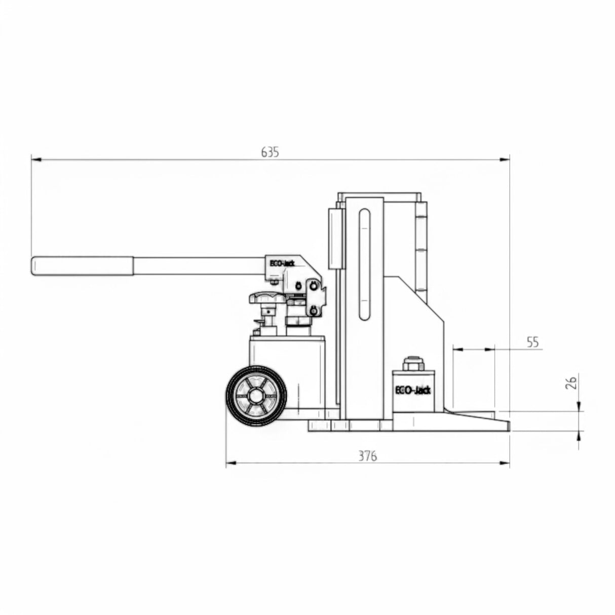 Machine jack EJ60-4S 6.0 to 6000 KG Hydraulic