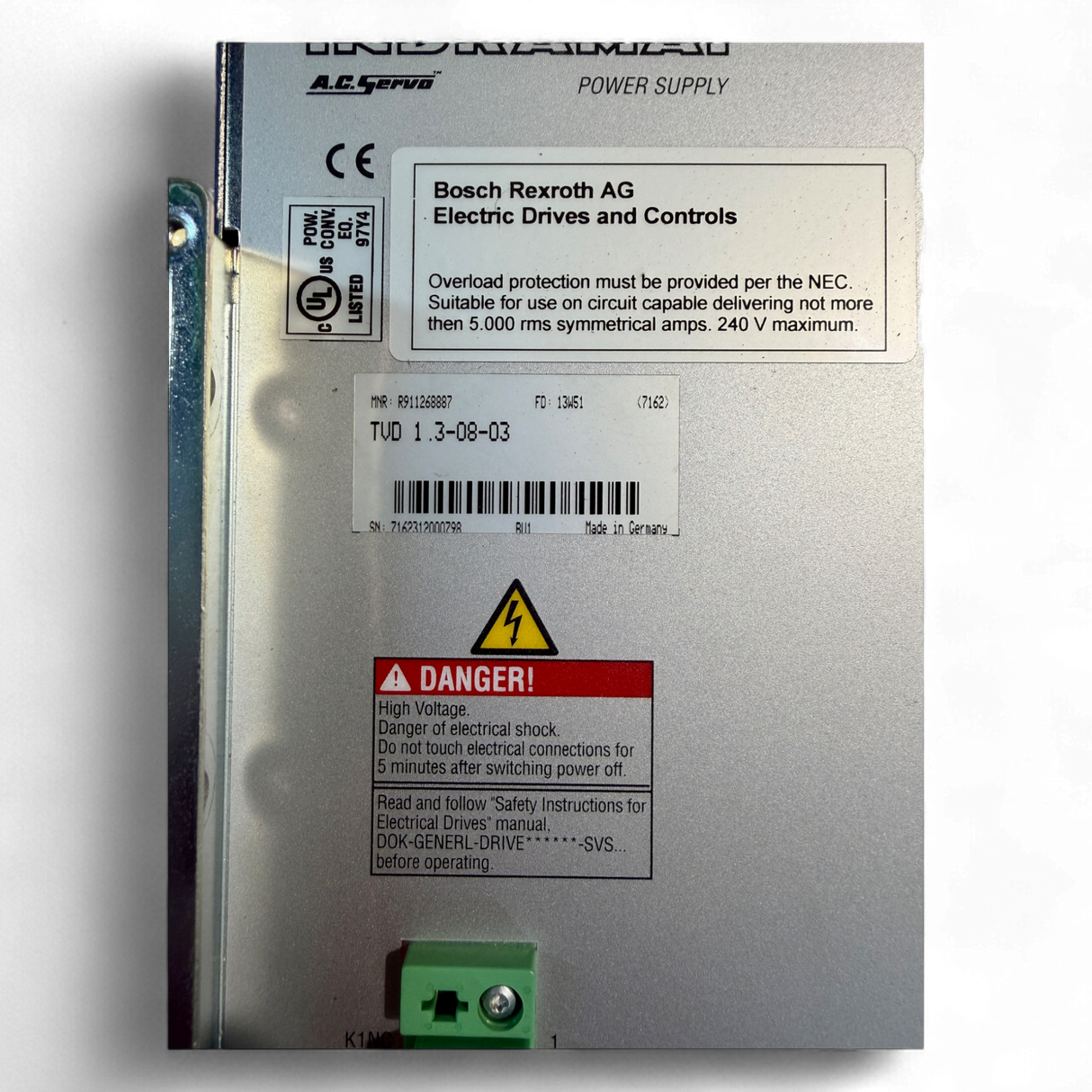 Bosch Rexroth Indramat Netzteil TVD 1.3-08-03 z.B. für HOMAG BOF BAZ 41/32 | Art.-Nr. R911268887 Power Supply Modu