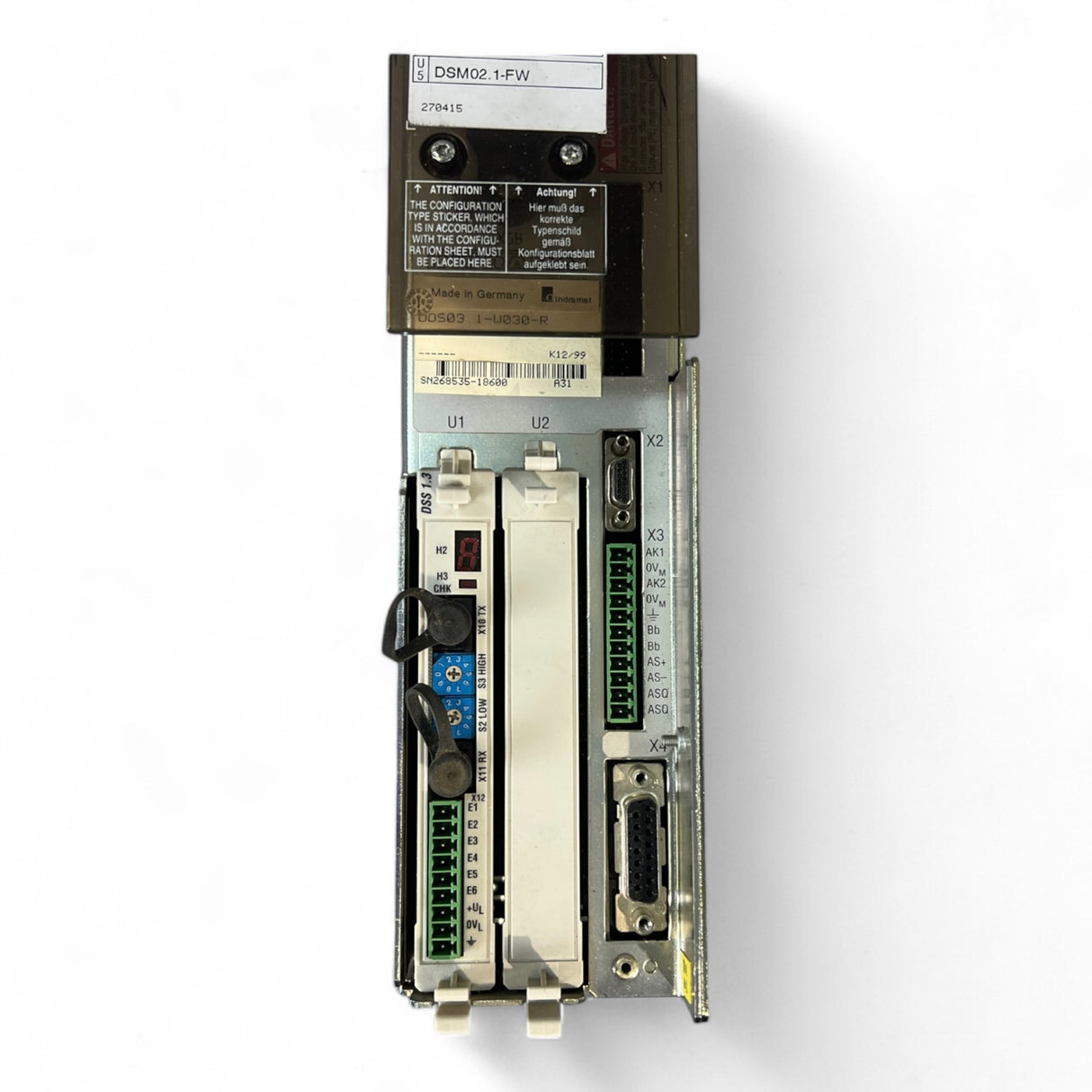 INDRAMAT Bosch Rexroth AC Servo Controller DDS03.1-W030-R DSS01.3-FW DSM02.1-FW