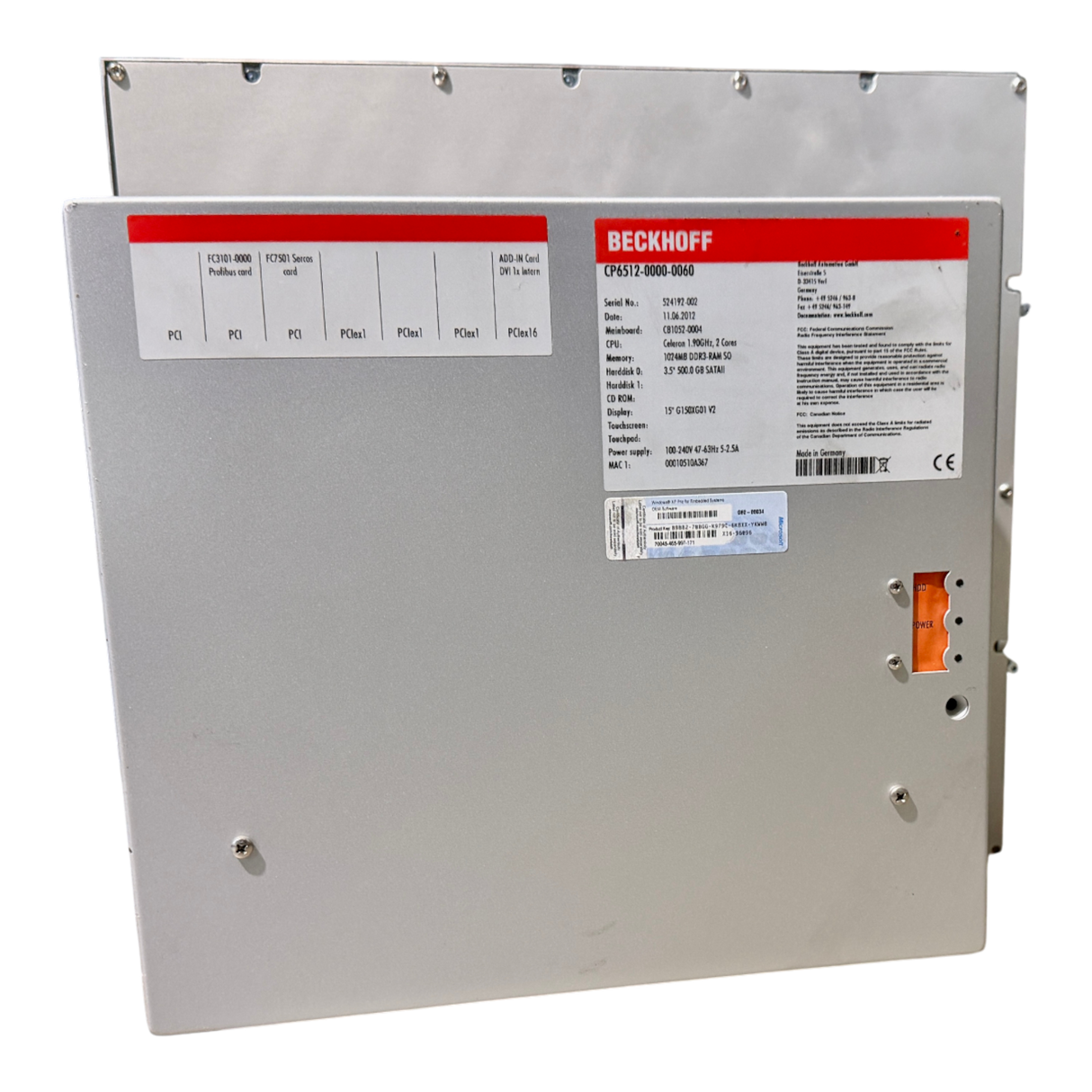 Beckhoff Panel PC CP6512 0000 0060 | Art Nr CP651200000060 (panel pc industrial)