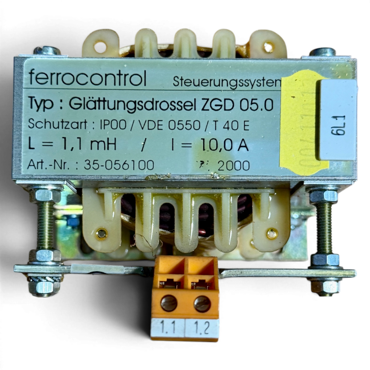 Ferrocontrol Glättungsdrossel ZGD 05.0 Art.-Nr. 35-056100 1,1 mH 10 A für Priess & Horstmann NC CNC Steuerung
