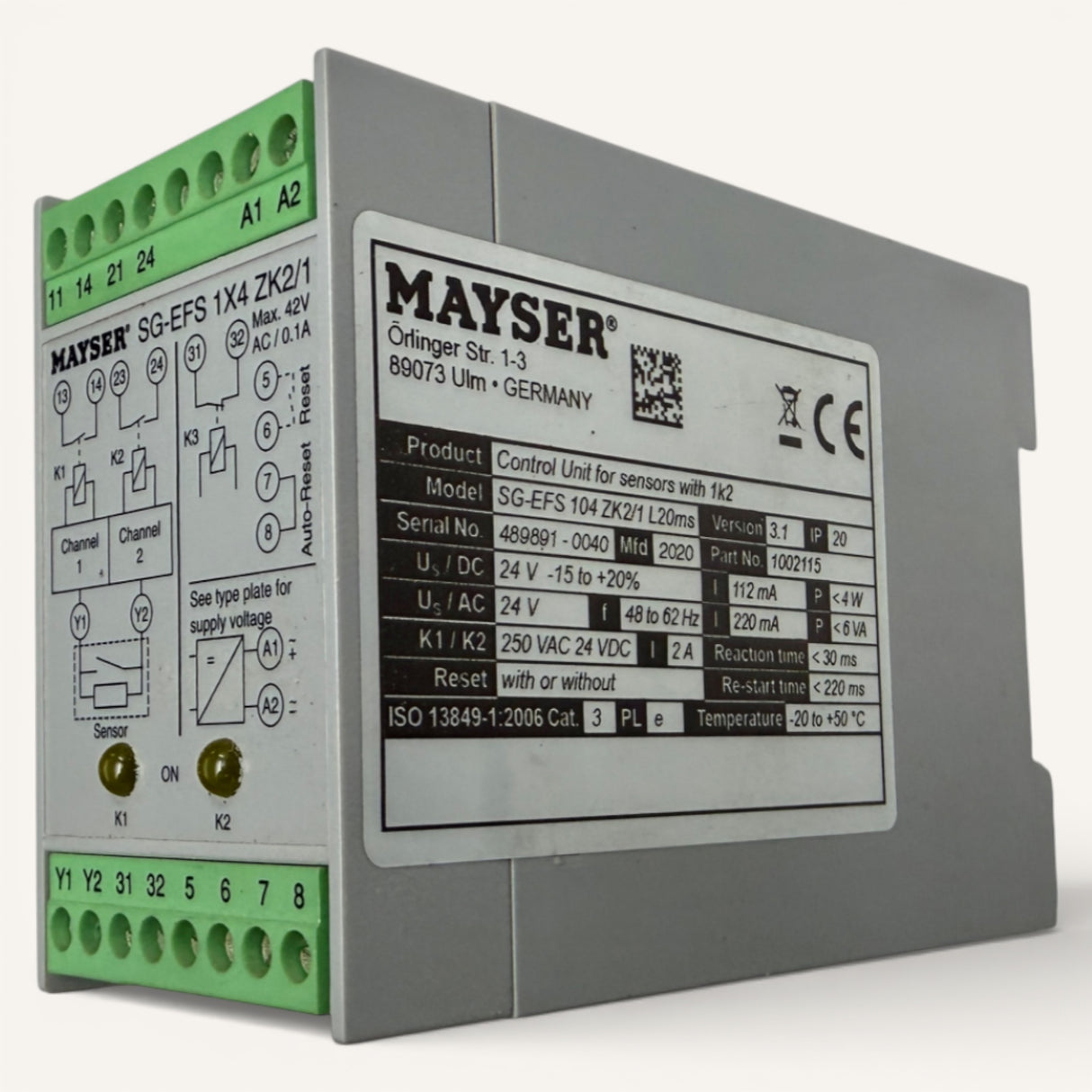 MAYSER Sicherheitssteuergerät SG EFS 104 ZK2/1 | Art.-Nr. 1002115 (safety control unit, safety relay)