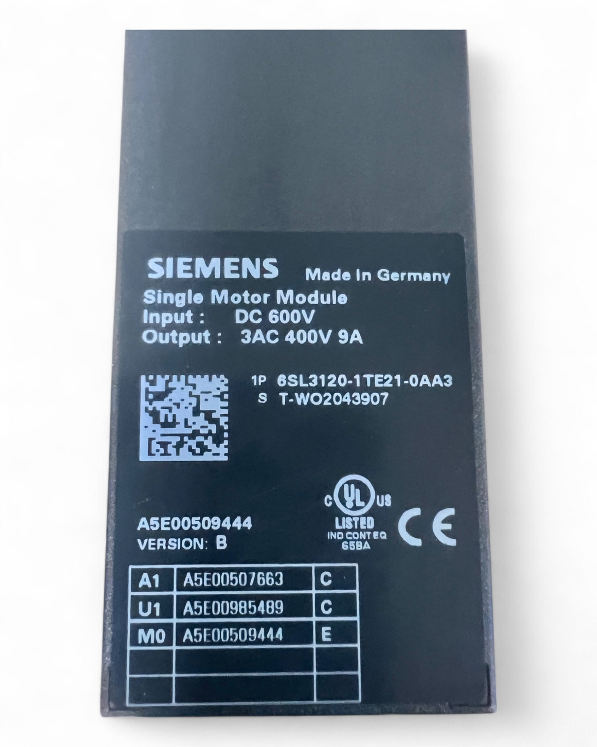SIEMENS SINAMICS S120 Motor Module 6SL3120-1TE21-0AA3 HOMAG BOF BAZ