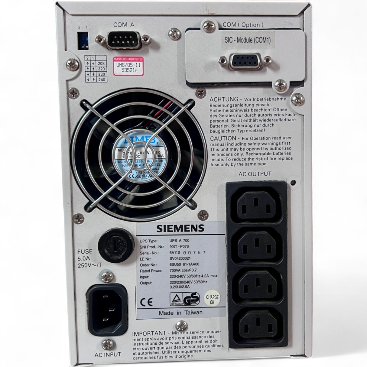Siemens transformer 4AP1795-8DA00-8Y power supply