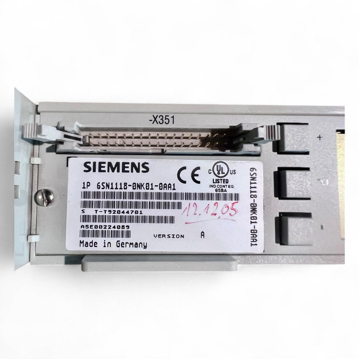Siemens Simodrive Steuerungsmodul Art.-Nr. 6SN1118-0NK01-0AA1 + LT-Modul INT. 2x8A Art.-Nr. 6SN1123-1AB00-0AA1 z. B. IMA Maschinen