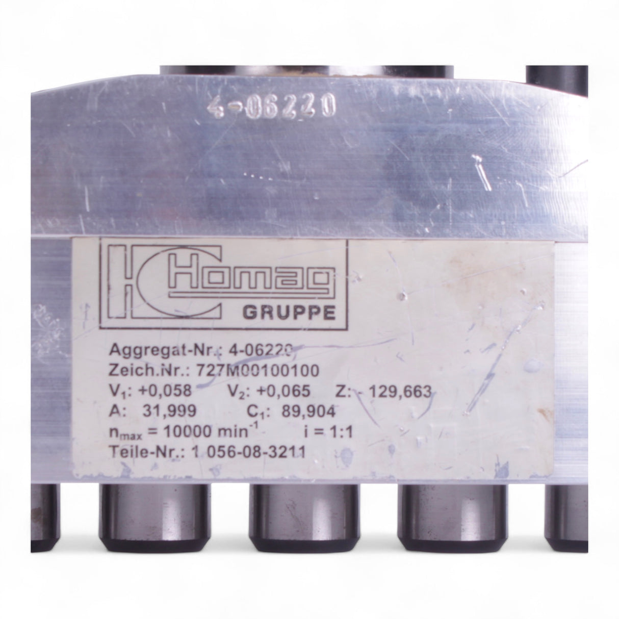 Homag Bohraggregat 1-056-08-3211 Adapteraggregat Wechselaggregat Bohrer 5 Spindelig 32 mm Teilung