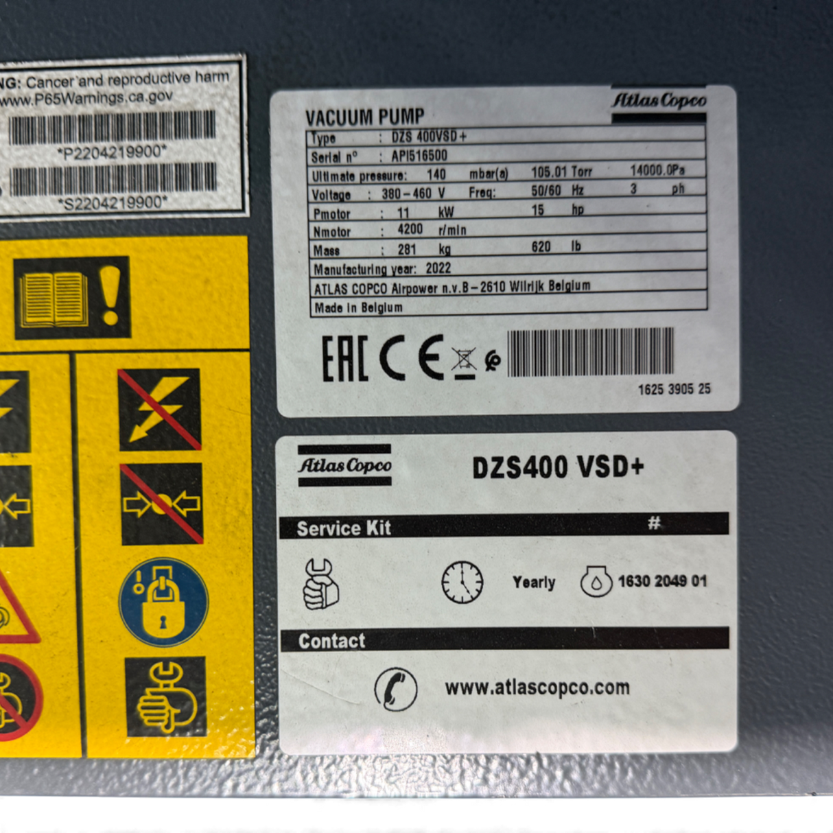 Atlas Copco Trockenlauf Vakuumpumpe DZS 400 VSD+Art Nr DZS400VSD+