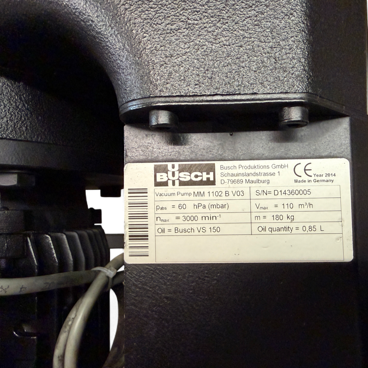 Busch Mink MM 1102 BV Vakuumpumpe Art.-Nr. MM1102BV