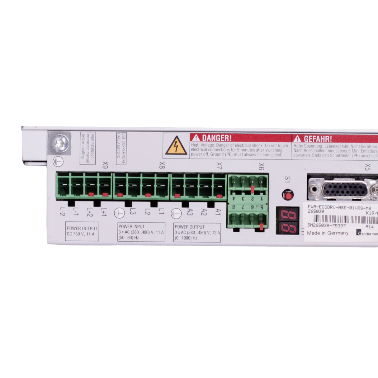 Indramat Rexroth FWA-ECODRV-ASE-SE-01VRS-MS 265038 SN 2265038-75397