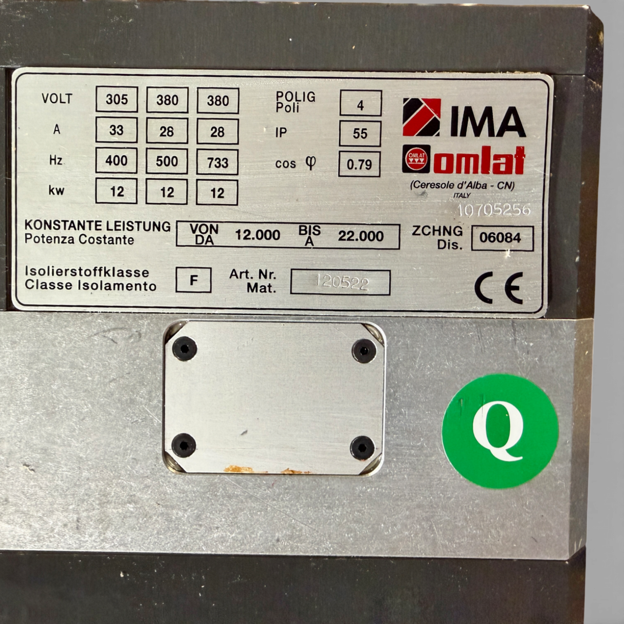 OMLAT IMA main spindle 12 KW motor spindle electric spindle