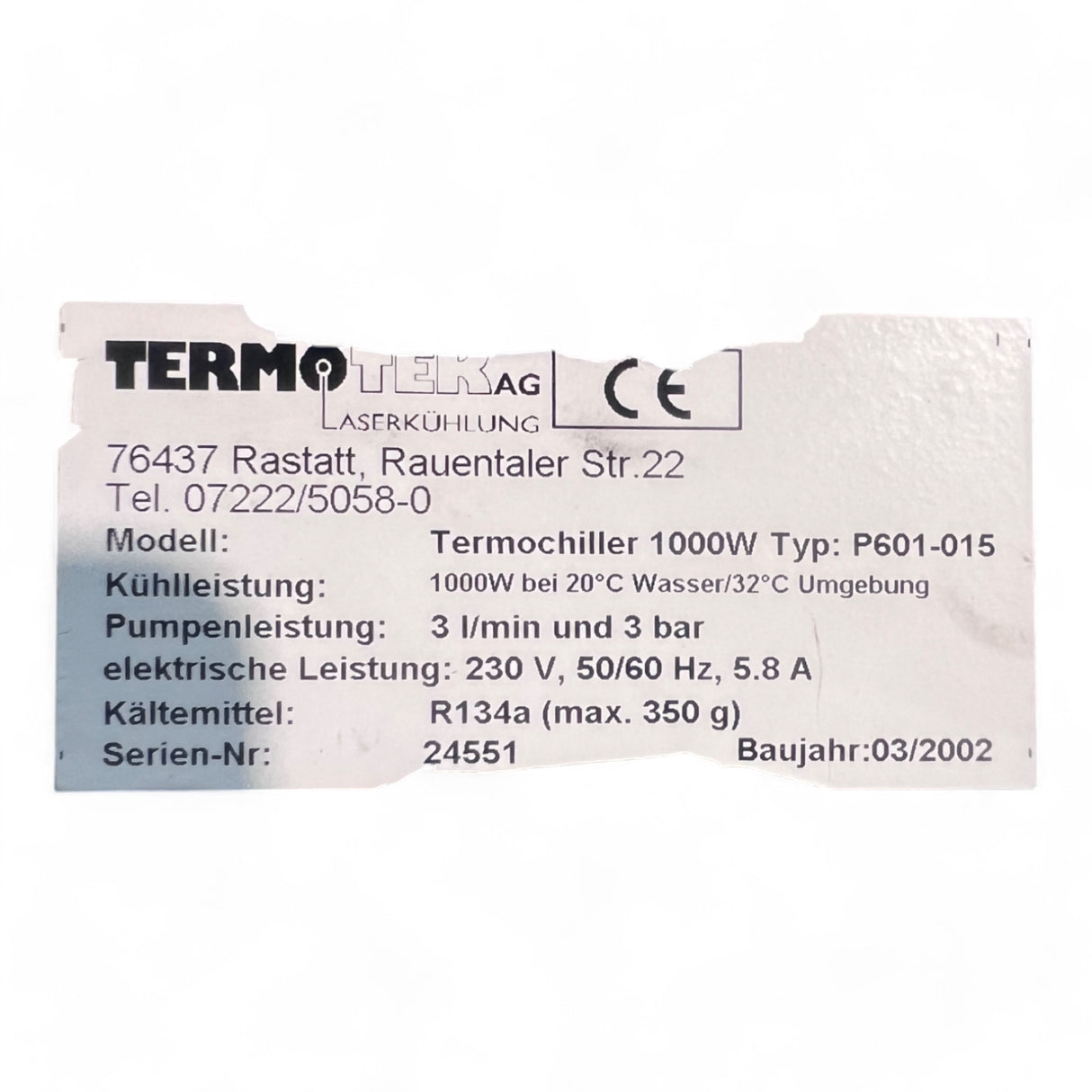 TermoTek Termochiller 1000W, Typ P601-015 Flüssigkeitskühler Chiller
