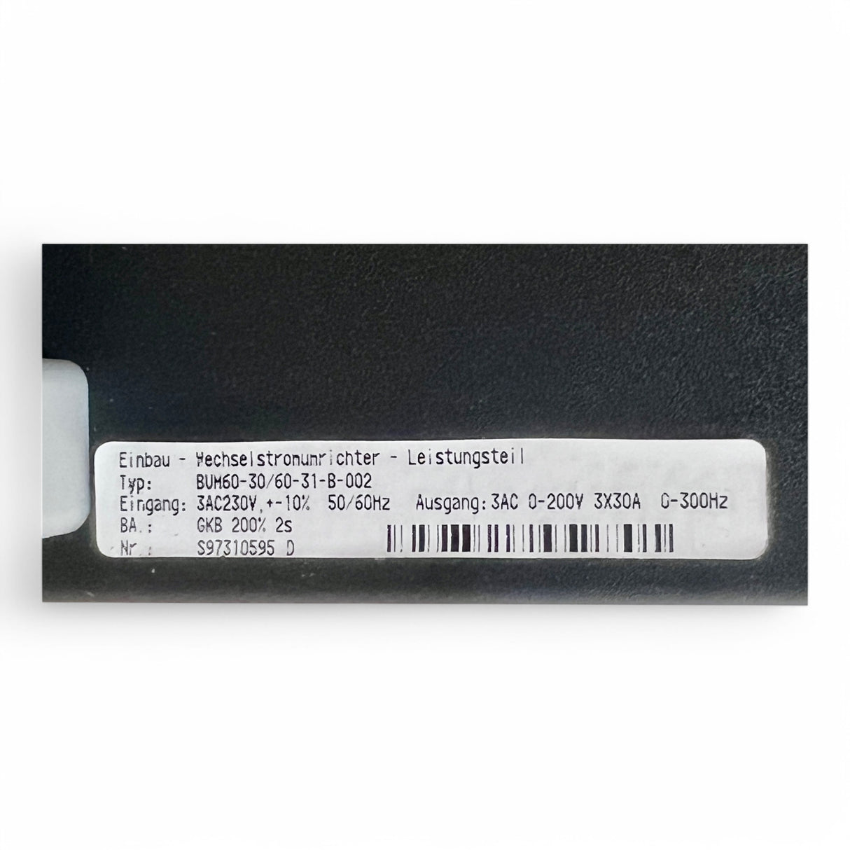 BAUMÜLLER Wechselstromumrichter BUM60-30/60-31-B-002 mit Steuerkarte BUM60-A-SH-0104 HOLZMA )