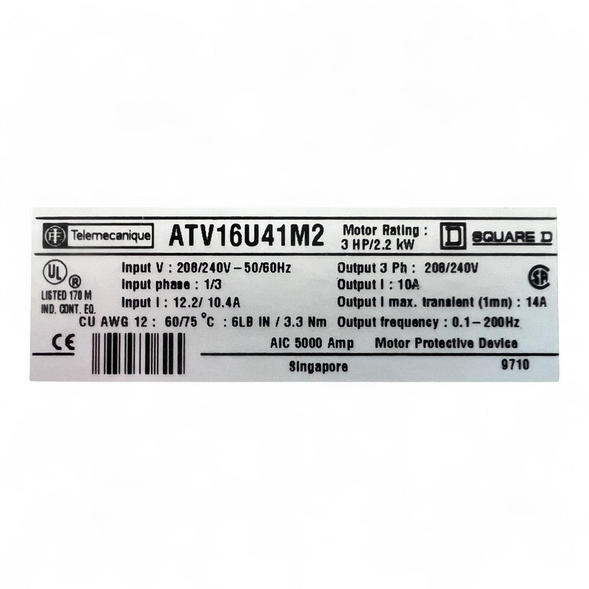 HOMAG Holzma Frequenzumrichter Altivar 16 ATV-16 U41M2G1 - Teile-Nr. 4-008-39-0407