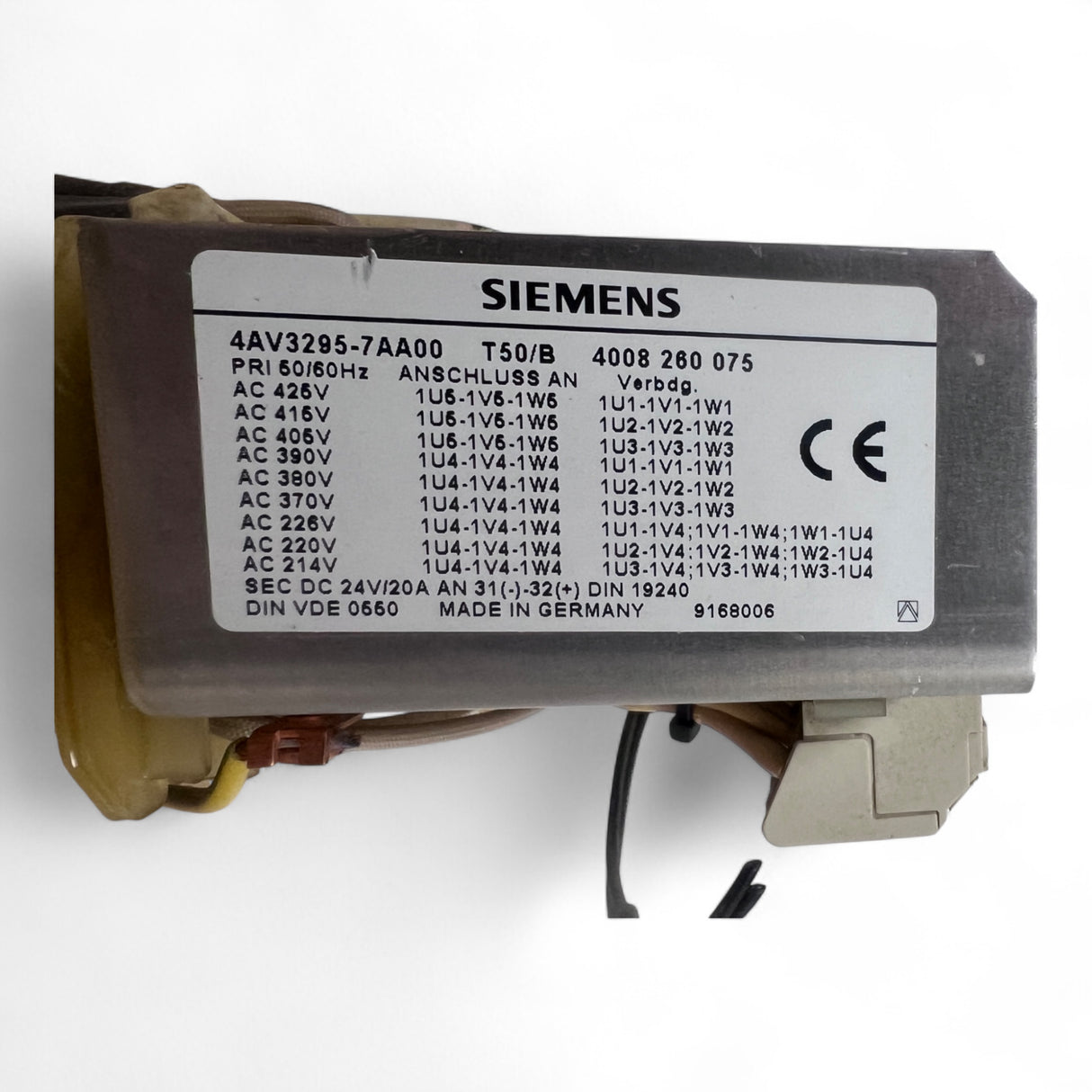 SIEMENS Transformator 4AV3295-7AA00 T50/B mit Elko 10.000 µF 10 V