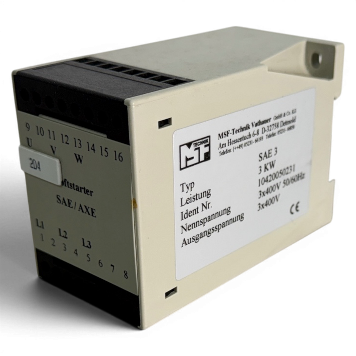 MSF Technik Vathauer SAE 3 Sanftstarter 3 kW Art.-Nr.MSF Technik Vathauer SAE 3 Sanftstarter 3 kW Art.-Nr. 10420050231 Softstarter 3x400V Softstarter 3x400V
