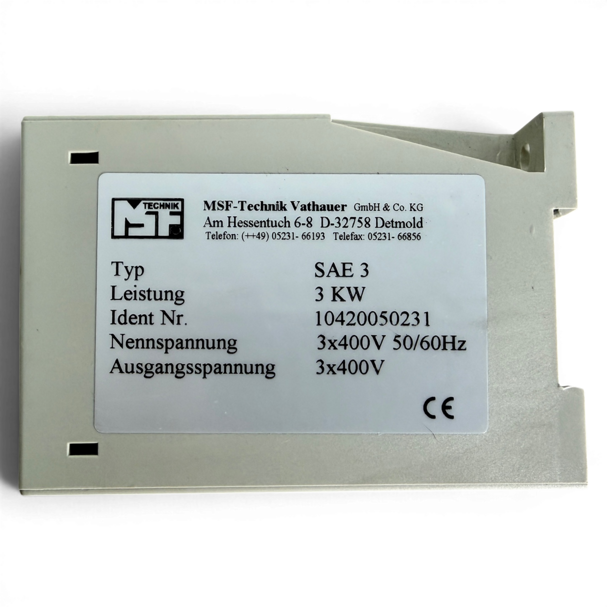 MSF Technik Vathauer SAE 3 Sanftstarter 3 kW Art.-Nr.MSF Technik Vathauer SAE 3 Sanftstarter 3 kW Art.-Nr. 10420050231 Softstarter 3x400V Softstarter 3x400V