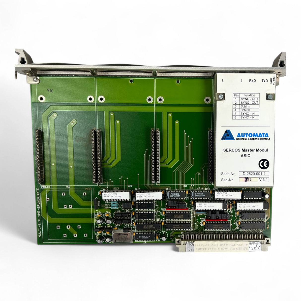 HOMAG MULTI-E/A VME-GRUNDKARTE Multi E/A V2.1 Sercos ASIC V3.1 Automata Art.-Nr. 4-086-05-0368