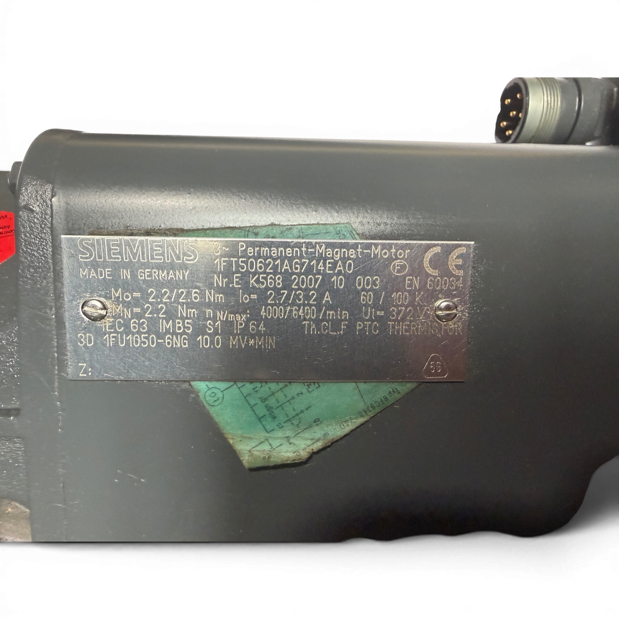 Siemens 1FT5062-1AG71-4EA0 3~ Permanent Magnet Servomotor Art.-Nr. 1FT5062-1AG71-4EA0