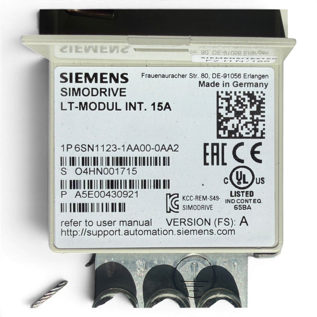 Siemens SIMODRIVE LT-Modul INT. 15A Art.-Nr. 6SN1123-1AA00-0AA2