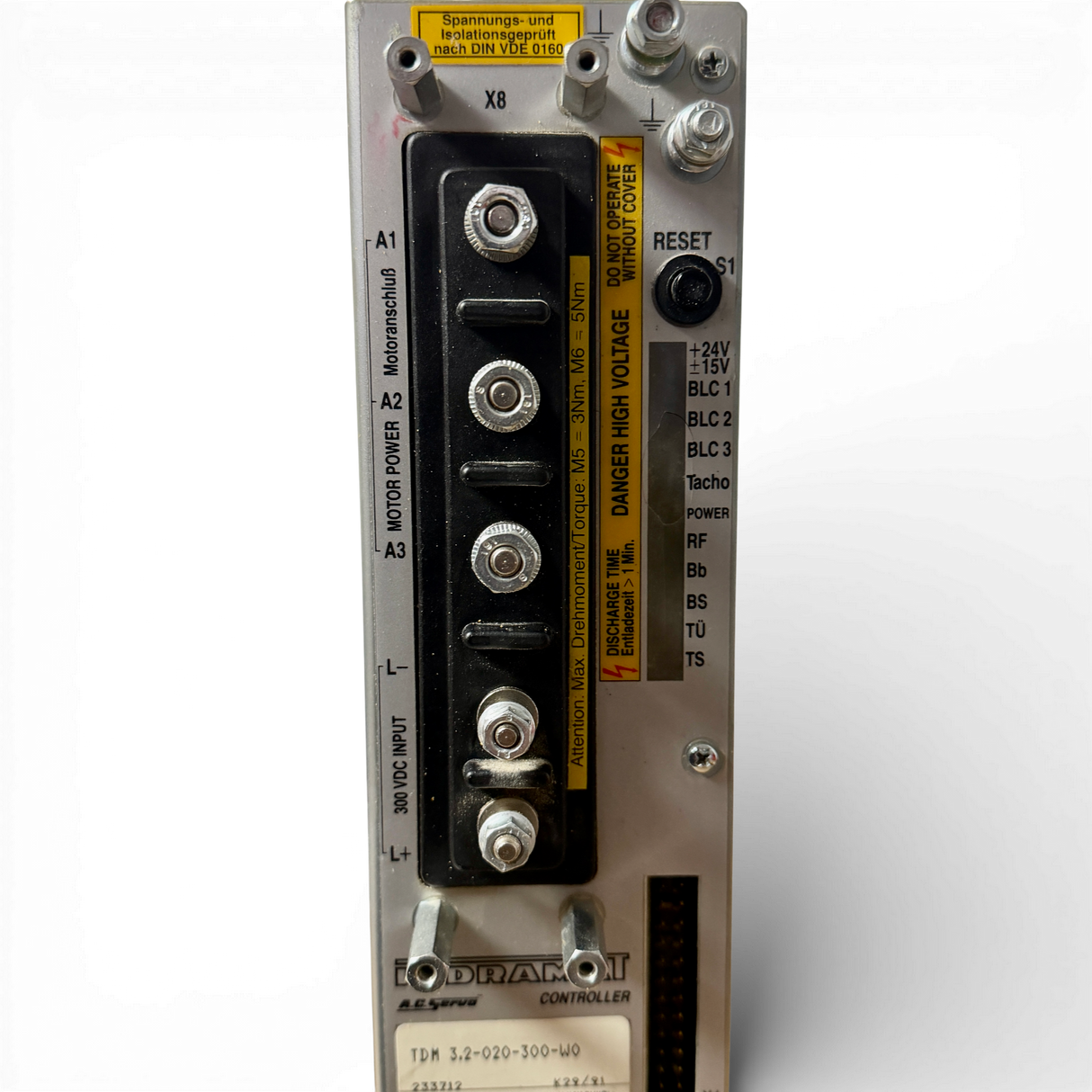 Indramat AC Servo Controller TDM 3.2 020 300 W0 Art Nr TDM 3.2 020 300 W0 (servo drive, controller) aus IMA Bearbeitungszentrum