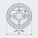 3 Stück - PUR Vorschubrolle 120 x 60 mm Polyurethan (PU R / PU) mit Stahlkern – Ø35 mm Bohrung – Teilkreis 8,5 x 48 – für Maggi, Haffner, HolzHer8