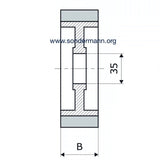 3 Stück - PUR Vorschubrolle 120 x 60 mm Polyurethan (PU R / PU) mit Stahlkern – Ø35 mm Bohrung – Teilkreis 8,5 x 48 – für Maggi, Haffner, HolzHer