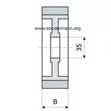 4 Stück -PUR Vorschubrolle 120 x 60 mm Polyurethan (PU R) mit Stahlkern – Ø35 mm Bohrung – Teilkreis 8,5 x 48 – für Maggi, Haffner, HolzHe