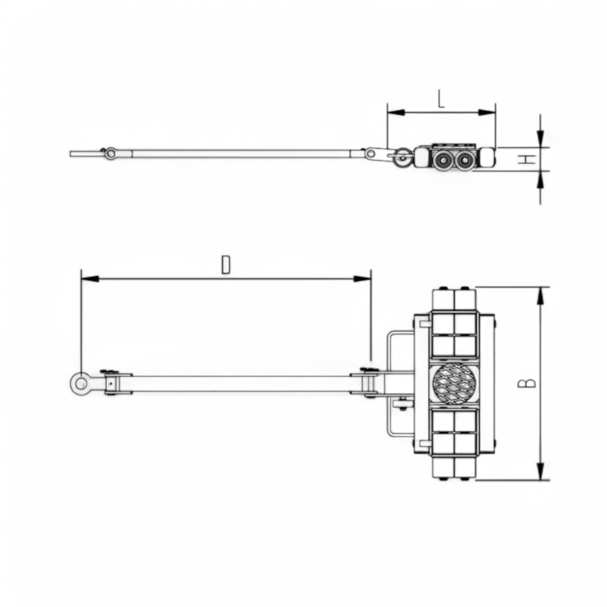 Transportfahrwerk Panzerrollen  Set HTS ECO-Skate I 120L+S / 24t Traglast