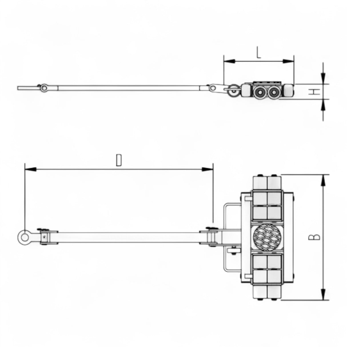 Transportfahrwerk Panzerrollen  HTS ECO-Skate I90L+S / 18t Traglast