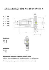 Werkzeugaufnahme SK 40 - 30 x 55 mm mit Keilnut 8 mm