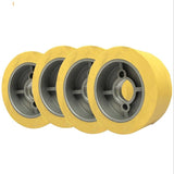 4 Pieces PUR Feeder Rollers 120 x 60 mm HighGrip Polyurethane (PU R) with Aluminum Core – Ø35 mm Bore – Bolt Circle 8.5 x 48.5 – for Maggi, Haffner, HolzHer