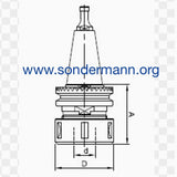 SK 30 ISO 30 Collet Chuck LEUCO with Gear Ring A=72mm with HM-WPL Router Bit D=20 mm x NL=55 mm, Z1+1 Item no. 726050-M