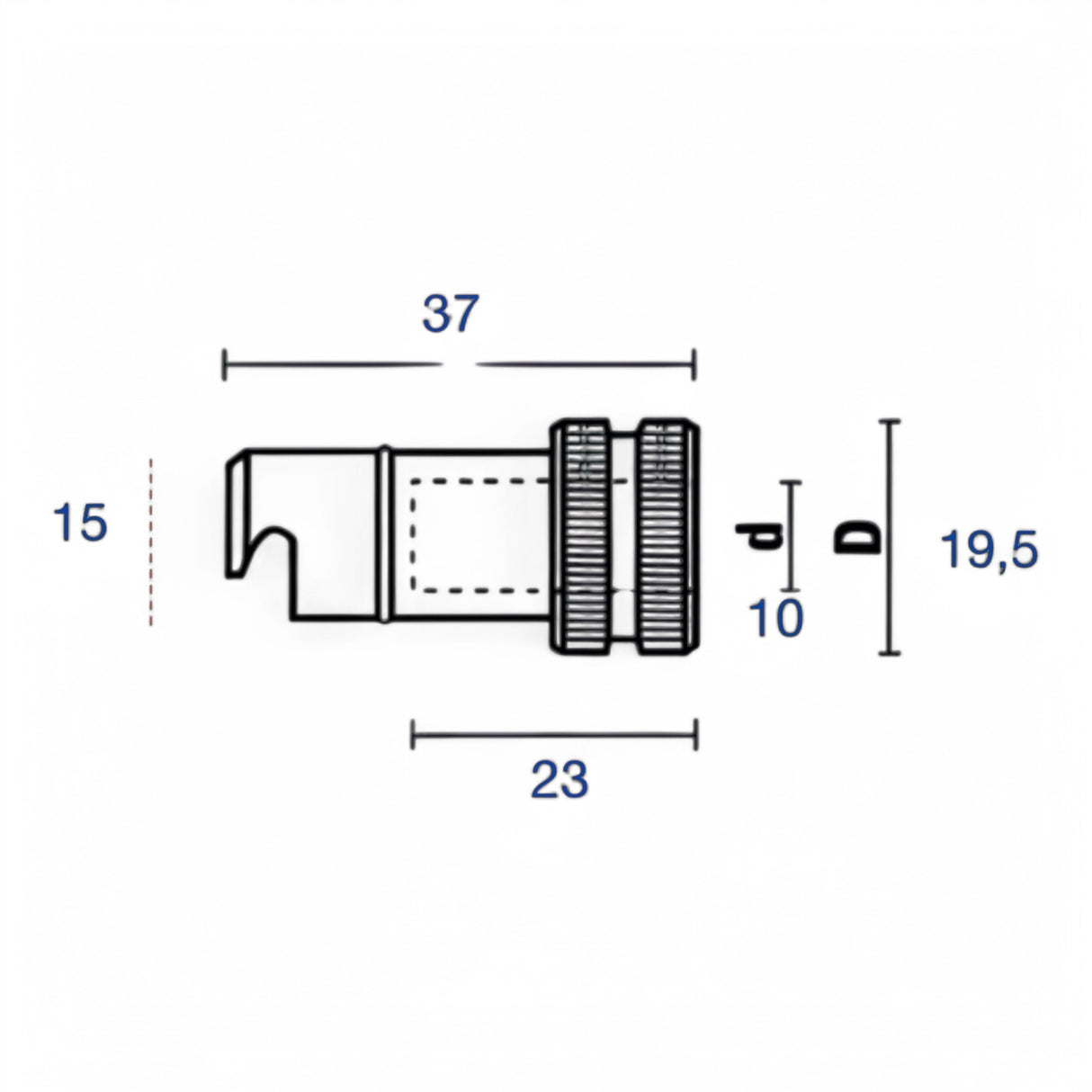 Schnellwechsel-Spannfutter Bohrer für Biesse D20mm d M10 L37mm LH – Ansicht 6