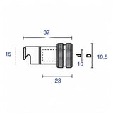 Schnellwechsel-Spannfutter Bohrer für Biesse D20mm d M10 L37mm LH – Ansicht 6