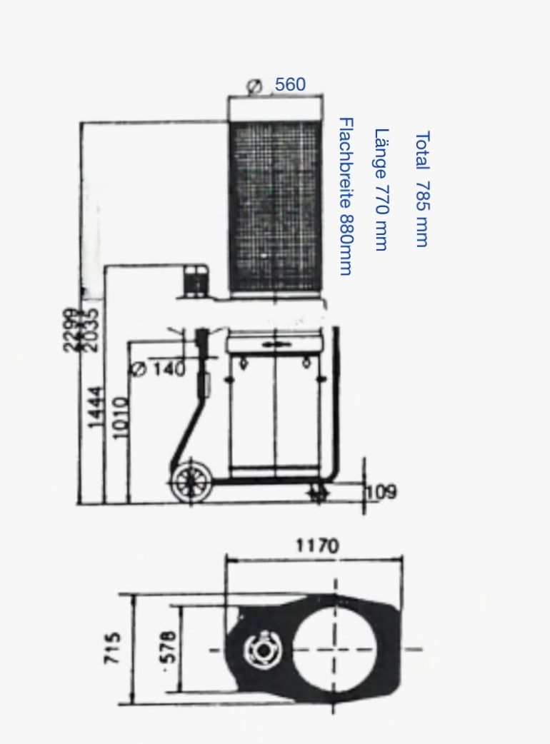 Filterschlauch für SPÄNEX Mobil 14 K  560 Durchmesser Länge 770 mm 100231 NEUWARE