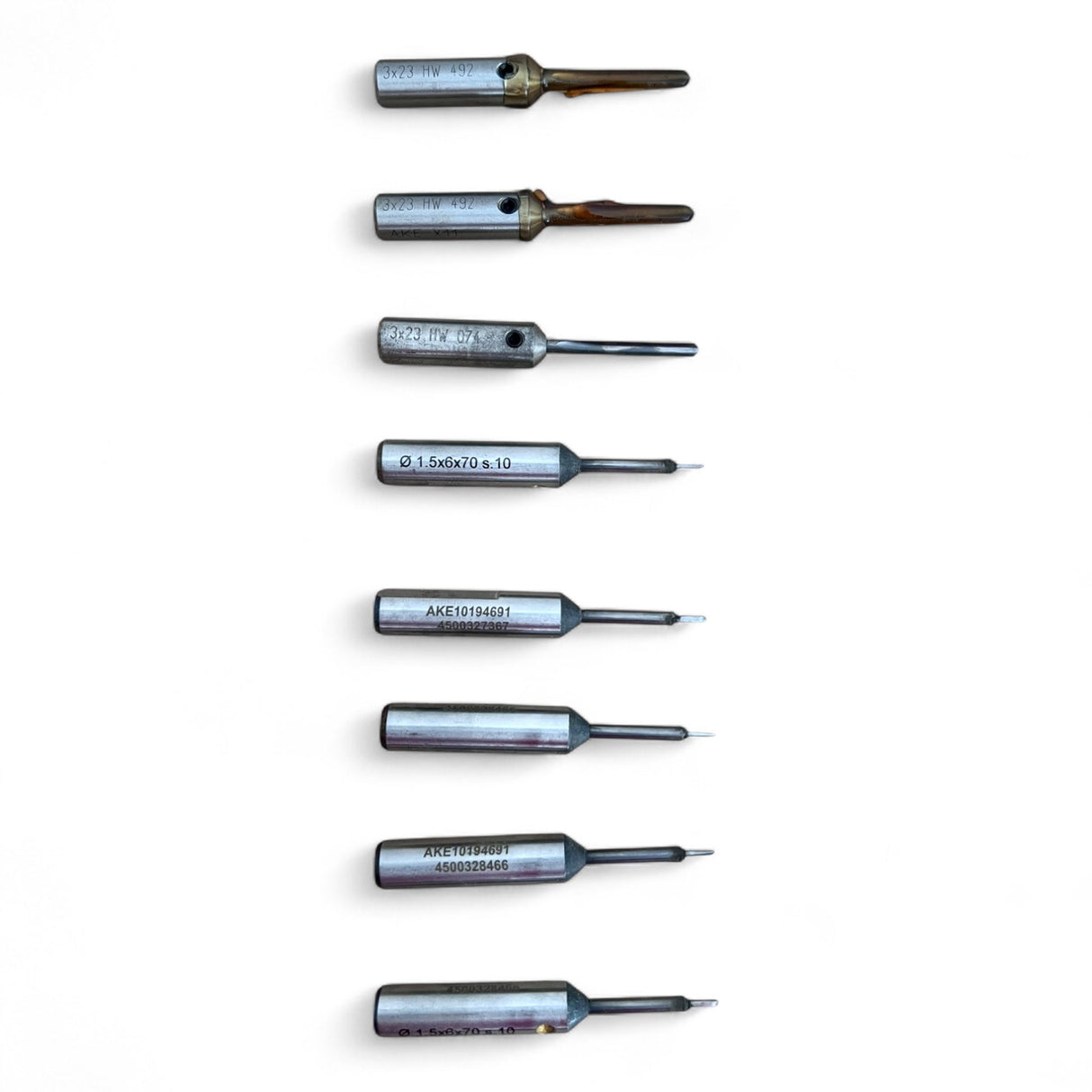 CMT Set of 8 VHW Drill Bits and Router Bits – AKE and unmarked – Used Item No. 55060