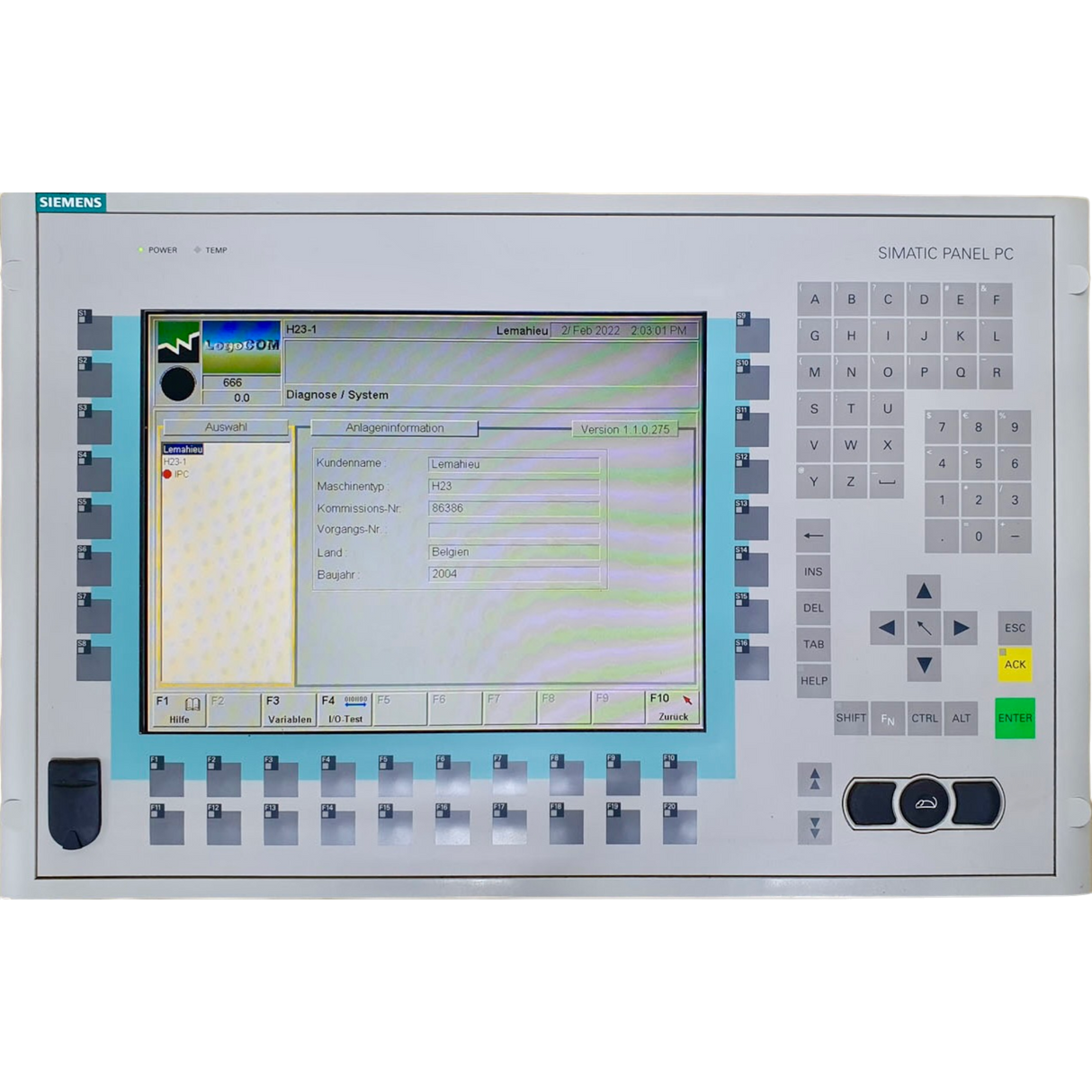 WEINIG Unimat Hydromat Unicontrol Siemens Simatic Panel PC 670 | Art.-Nr. 6AV7723-1AA40-0AC0 (panel pc))