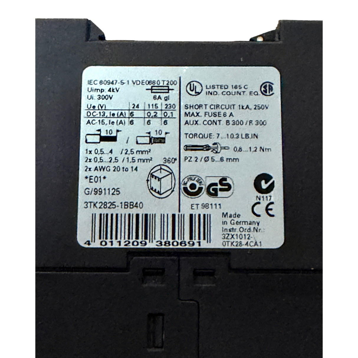 Siemens Siguard Sicherheitsrelais Art Nr 3TK2825 1BB40