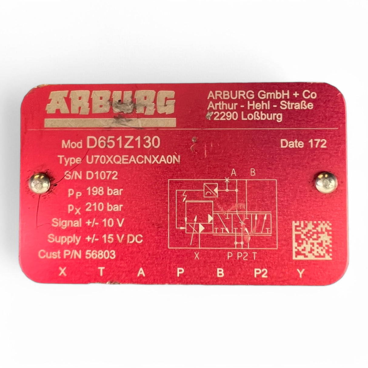 Moog ARBURG Ventil D65Z130 Type U70XQEACNXA0ND691Z4702G