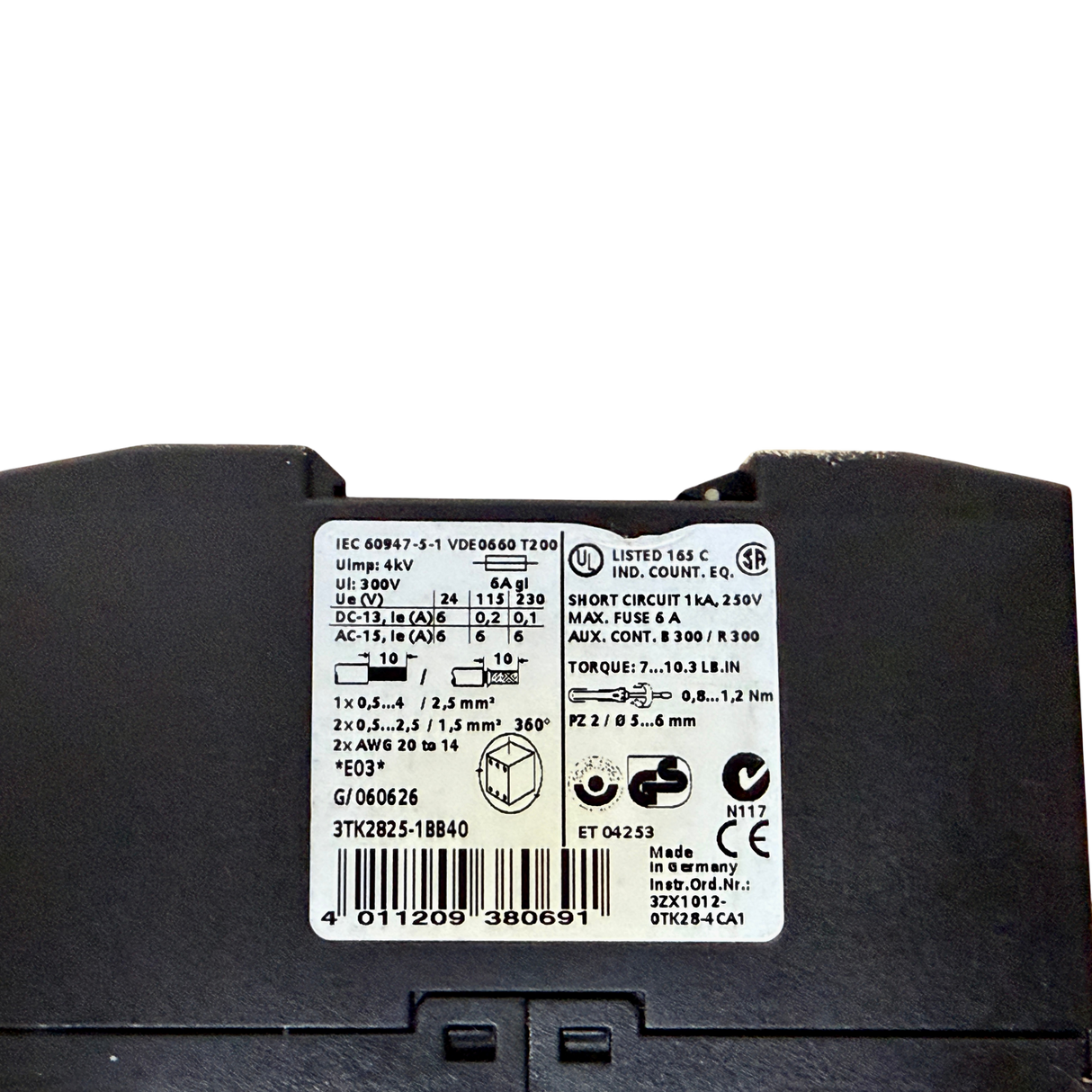 Siemens Siguard Sicherheitsrelais Art Nr 3TK2825 1BB40