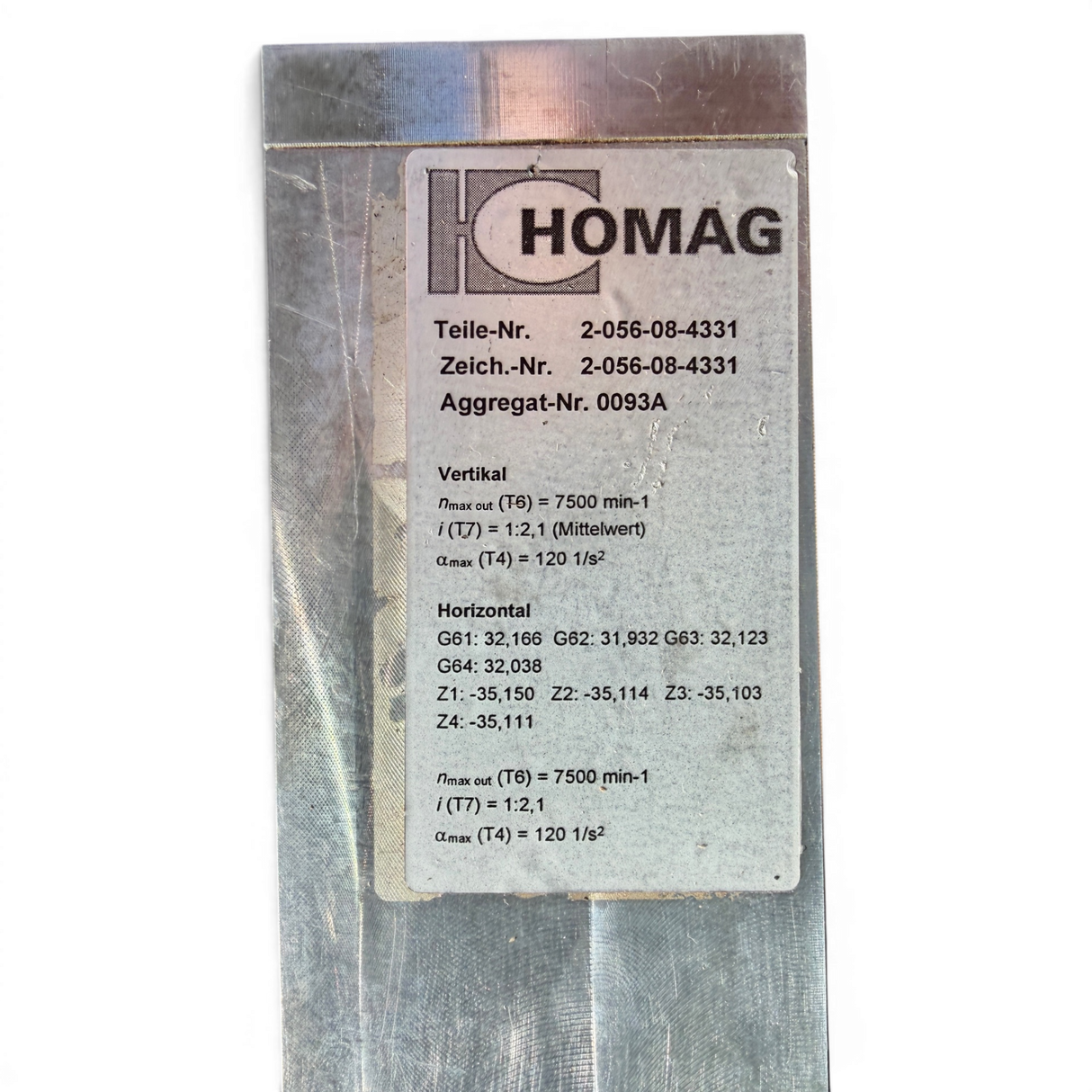 HOMAG Bohrgetriebe Motor Bohraggregat BAZ BOF BHC 211 Art.-Nr. 2-056-08-4331 überholt