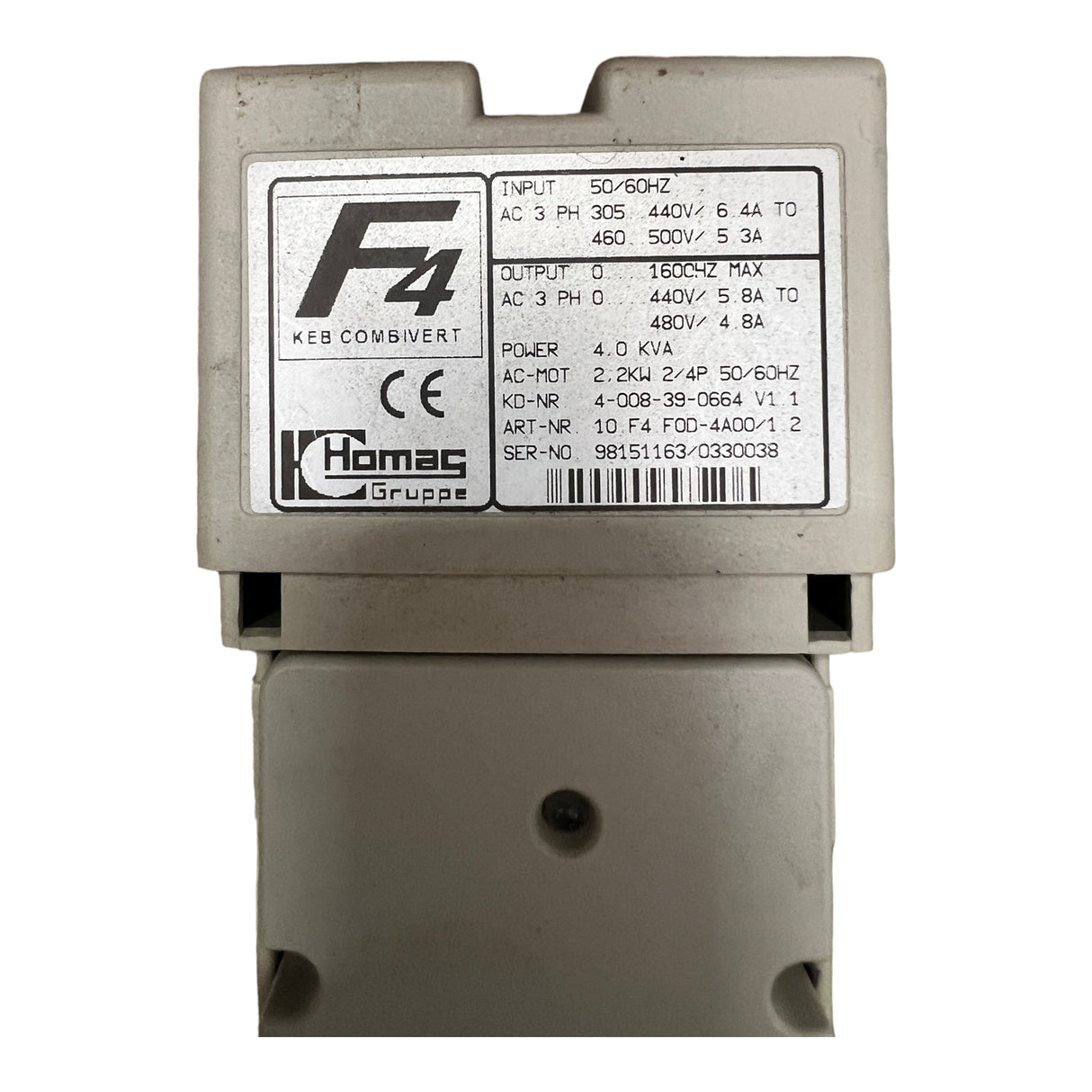 KEB HOMAG  Combivert F4 10 F4 FOO-4A00/1.2  2,2 KW 4 kVA Art. 2-082-01-0048