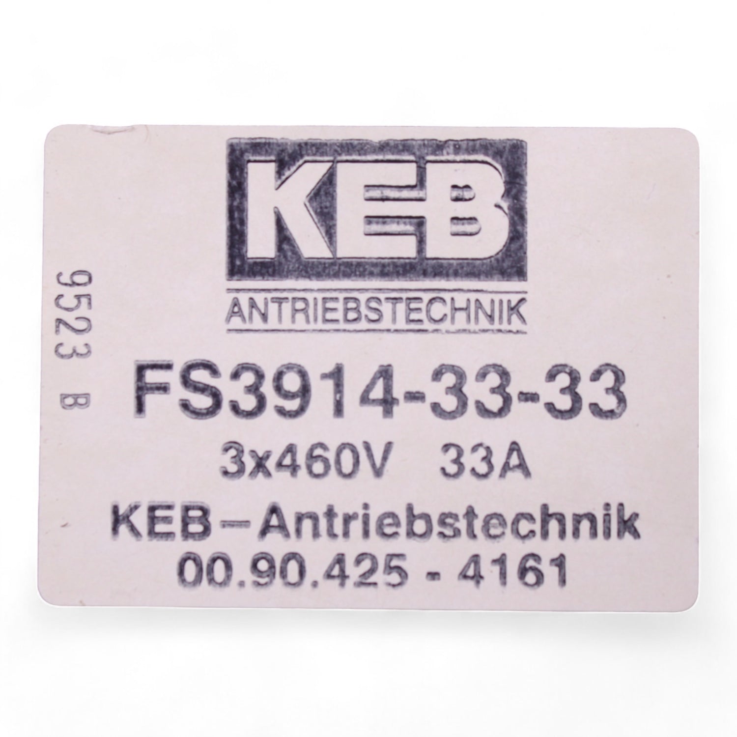 KEB HOMAG  FS3914-33-33 00.90.425-4161 Filter 3x460V 33