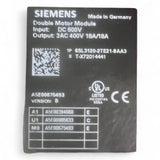 Siemens SINAMICS S120 Double Motor Module SL 6SL3120-2TE21-8AA3 – aus Homag Z‑Achse