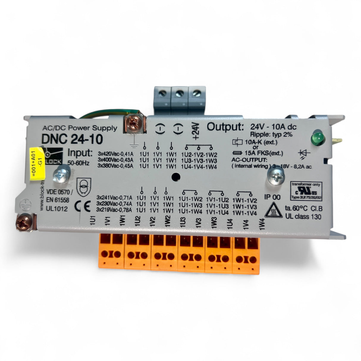 BLOCK DNC 24-10 Drehstromnetzteil 24 V 10 A HOMAG 4-008-26-0553,  IMA 561023