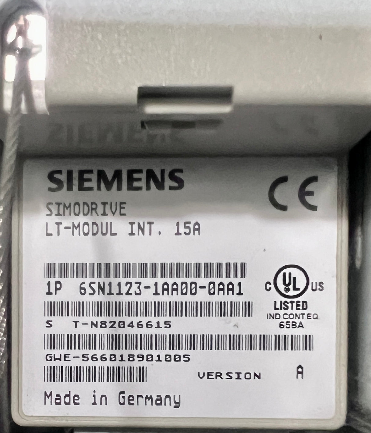 Siemens SIMODRIVE LT-MODUL INT. 15A 6SN1123-1AA00-0AA1 (IMA)
